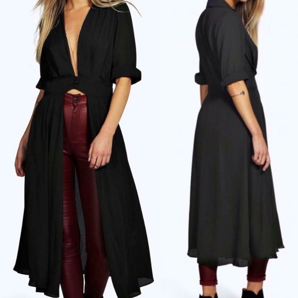 split maxi shirt